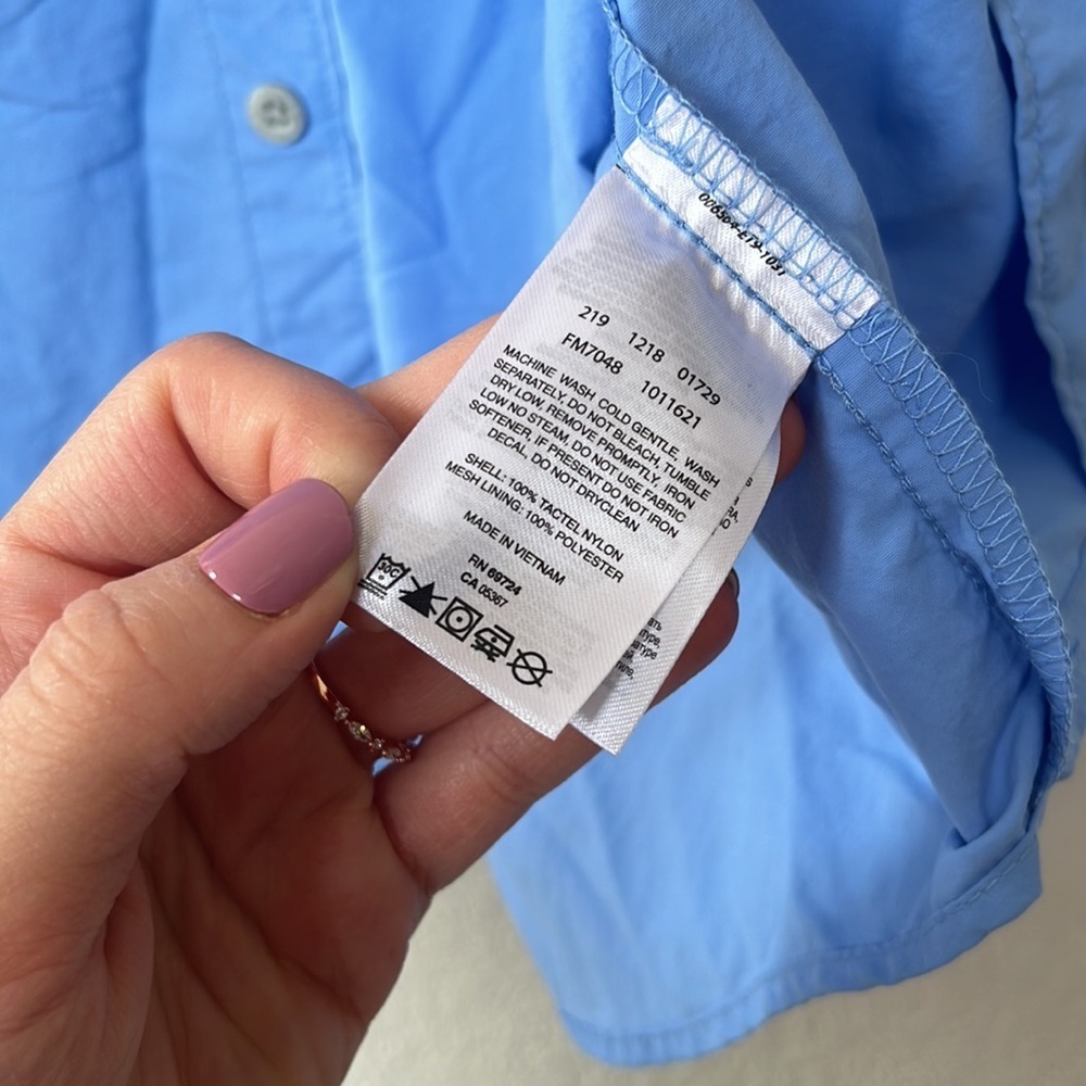Columbia Long Sleeve Shirt Button Down Collared Omnishade Blue size Extra Large - Picture 8 of 13